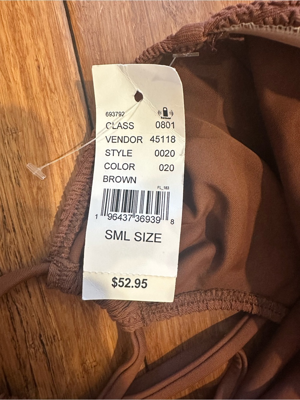 Pacsun Eco Brown Scrunch Elsa Strapless One Piece Swimsuit NWT Size Small - Picture 9 of 9